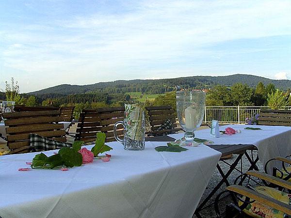 Ausblick vom Restaurant des Hotels St. Gunther